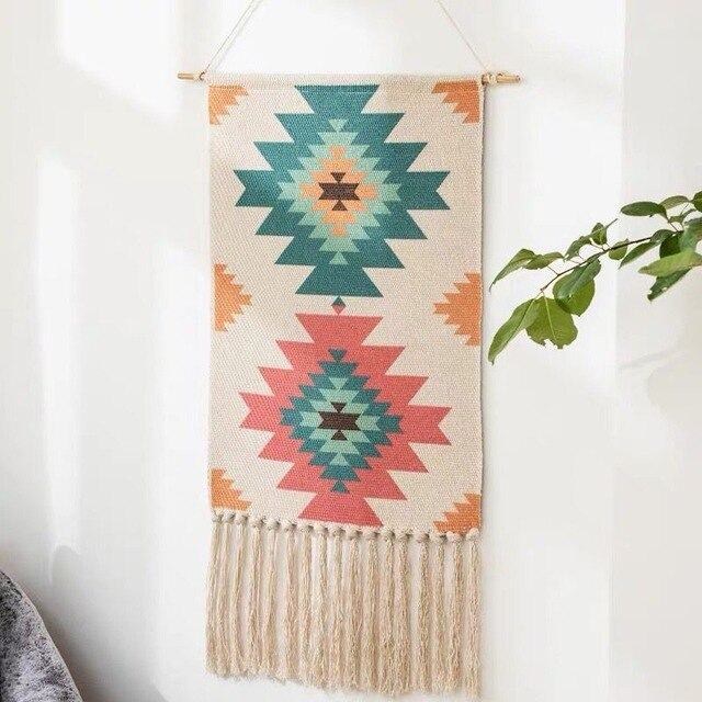 Boho geometrische Wanddekoration mit Fransen