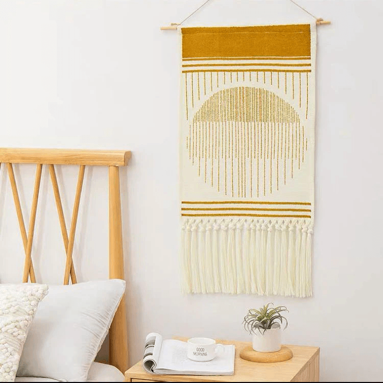 Boho geometrische Wanddekoration mit Fransen