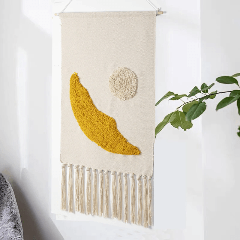 Boho geometrische Wanddekoration mit Fransen