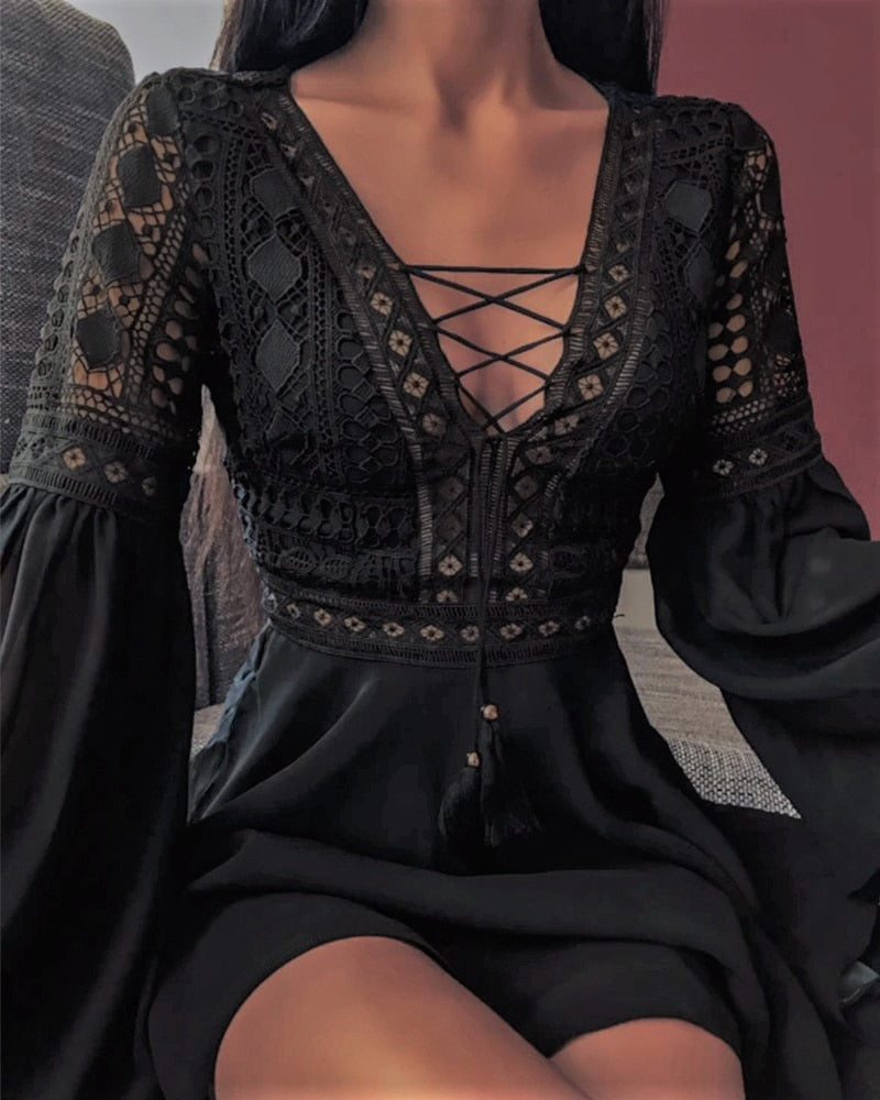 Boho-schickes Spitzenkleid