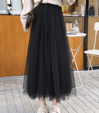 Knöchellanger Damen-Tüllrock – Eleganter, mehrlagiger Netzstoff für jedes Outfit