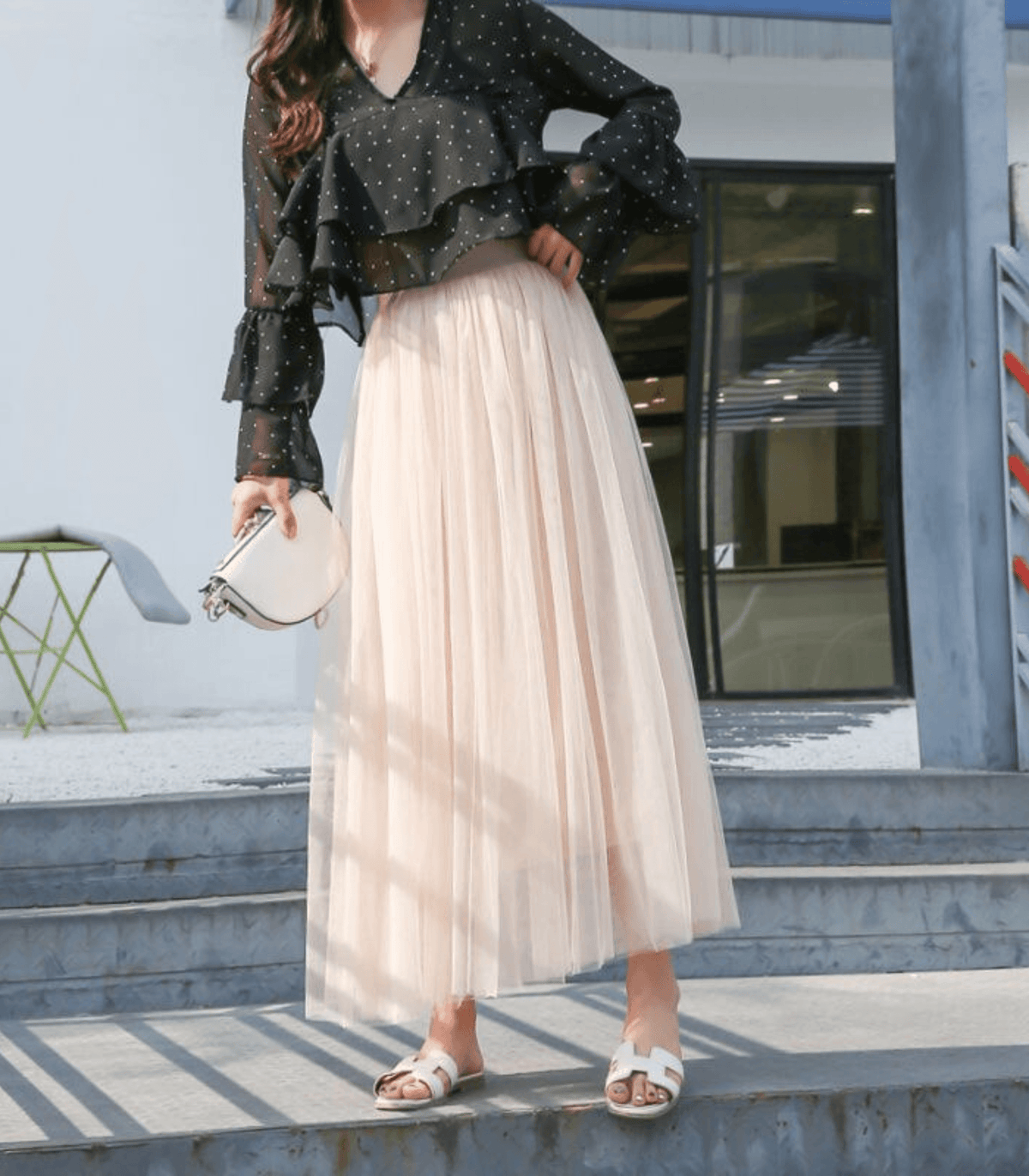 Knöchellanger Damen-Tüllrock – Eleganter, mehrlagiger Netzstoff für jedes Outfit