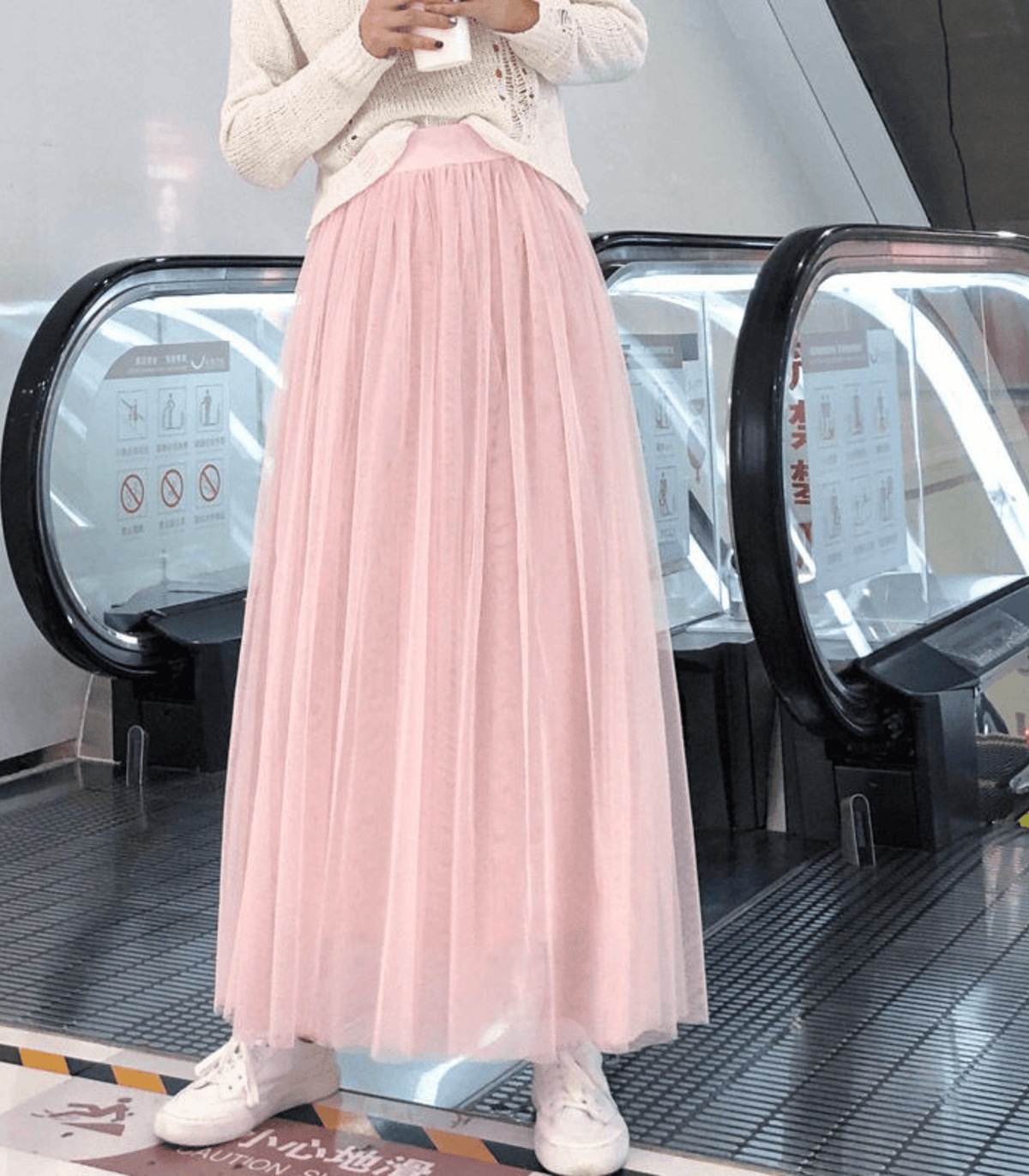 Knöchellanger Damen-Tüllrock – Eleganter, mehrlagiger Netzstoff für jedes Outfit