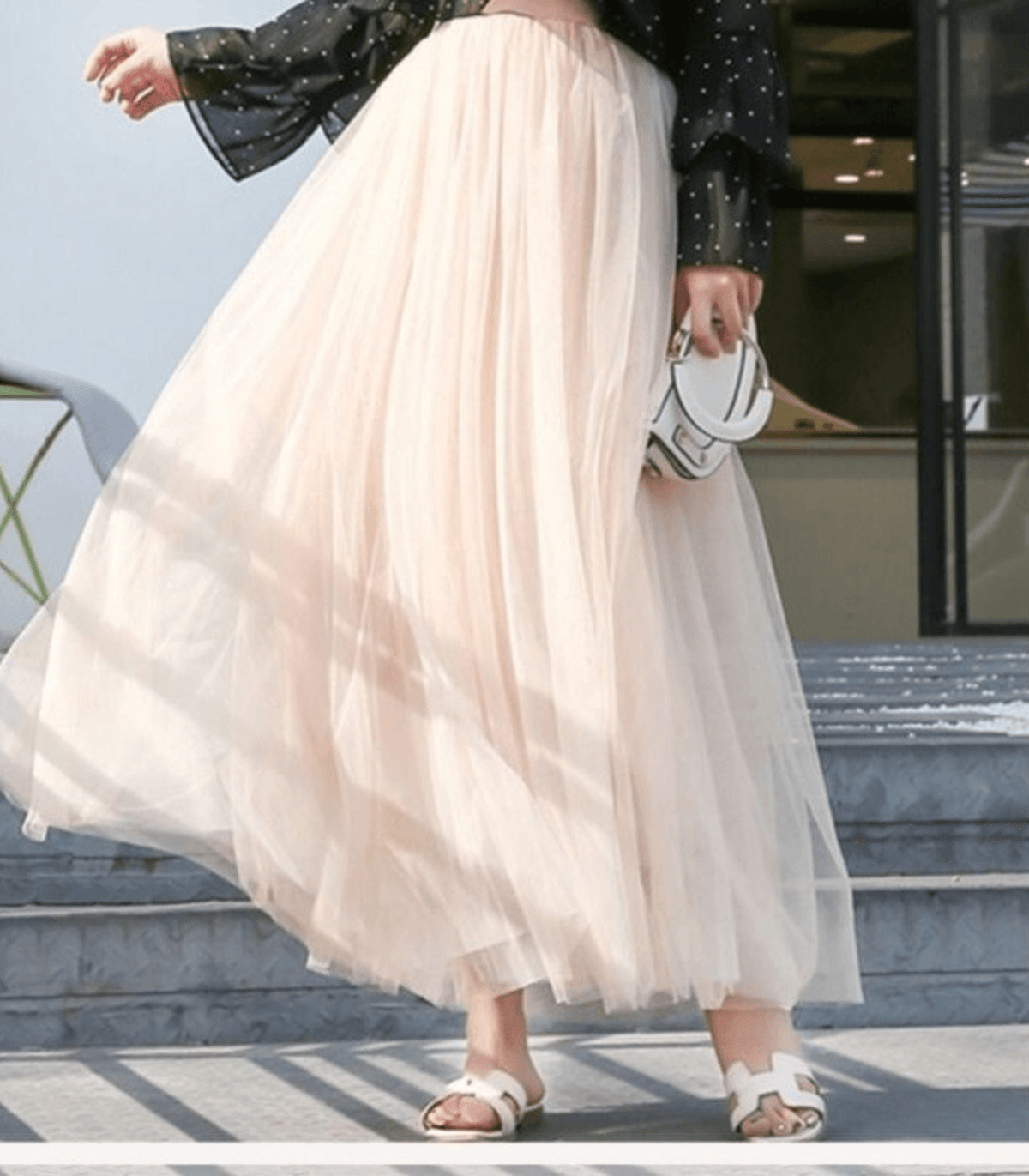 Knöchellanger Damen-Tüllrock – Eleganter, mehrlagiger Netzstoff für jedes Outfit