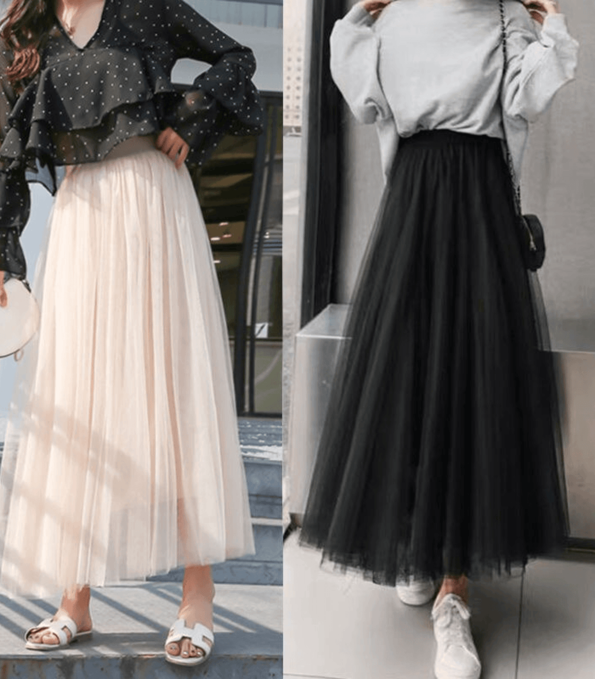 Knöchellanger Damen-Tüllrock – Eleganter, mehrlagiger Netzstoff für jedes Outfit