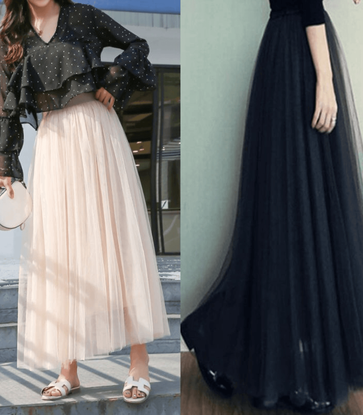 Knöchellanger Damen-Tüllrock – Eleganter, mehrlagiger Netzstoff für jedes Outfit