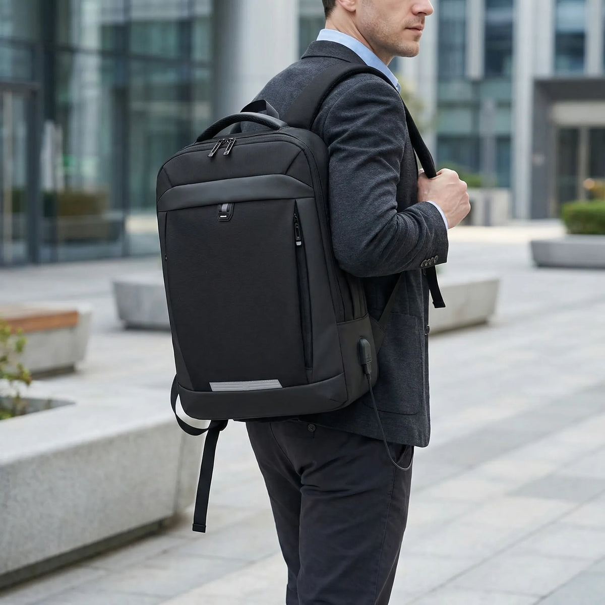 Erweiterbarer 17-Zoll-Laptop-Rucksack