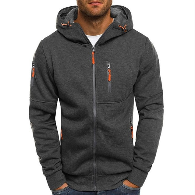 Herren-Kapuzenpullover aus Baumwolle mit Reissverschluss