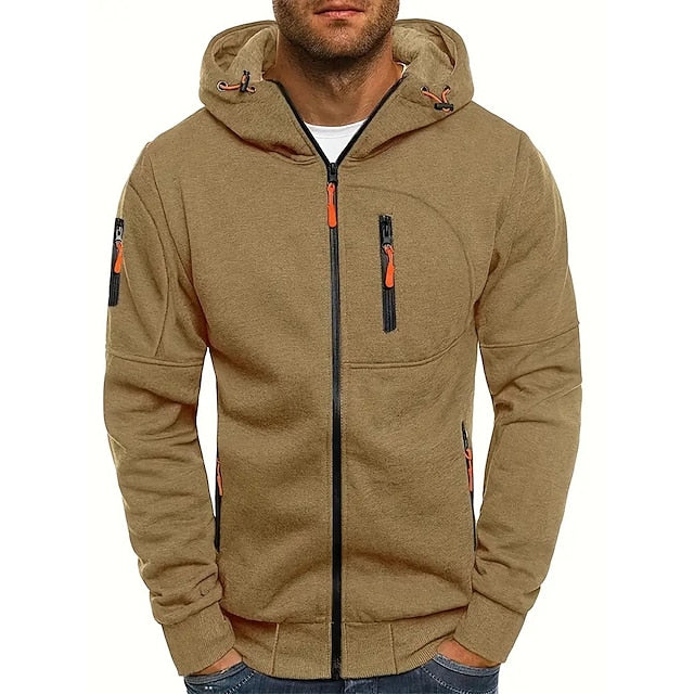 Herren-Kapuzenpullover aus Baumwolle mit Reissverschluss