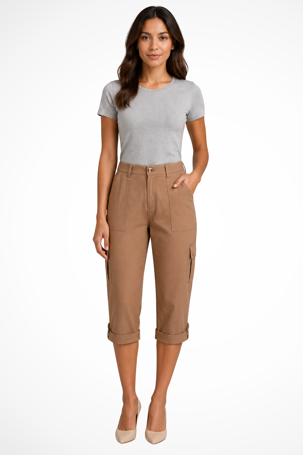 Cropped Cargohose für Damen