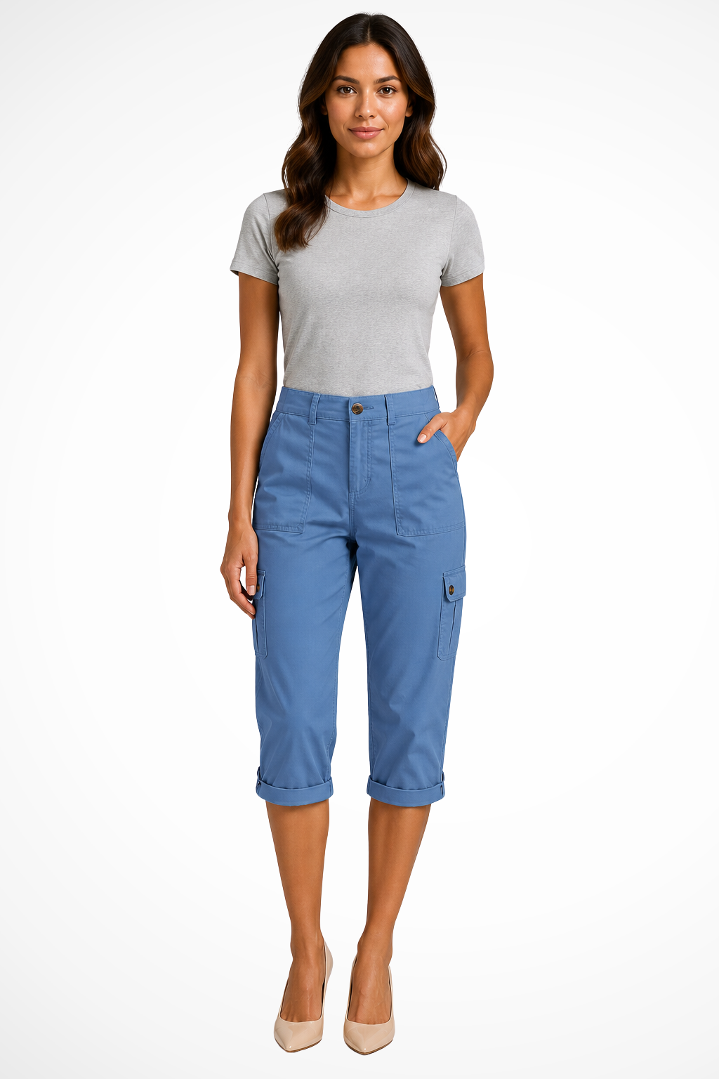 Cropped Cargohose für Damen