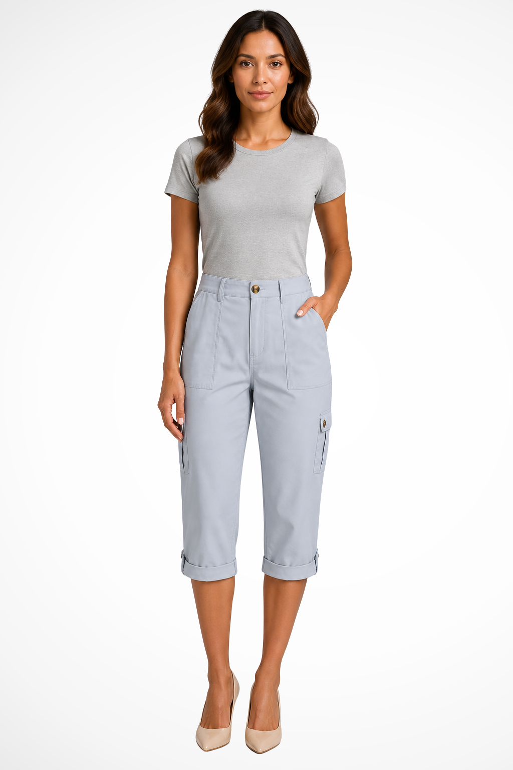 Cropped Cargohose für Damen