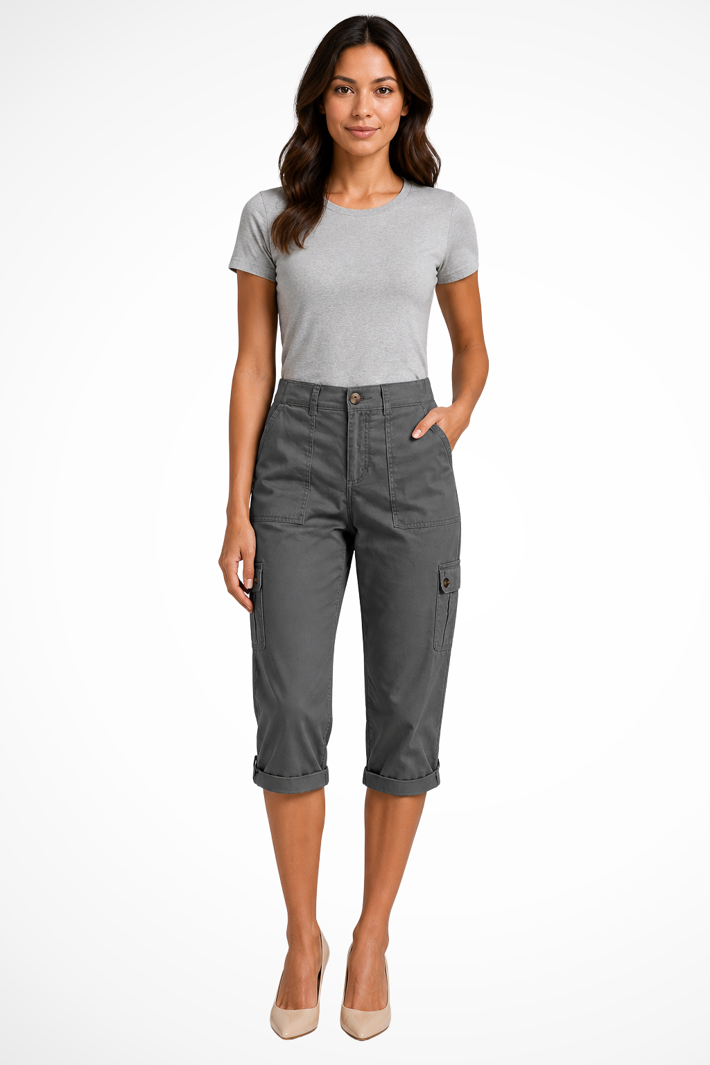 Cropped Cargohose für Damen