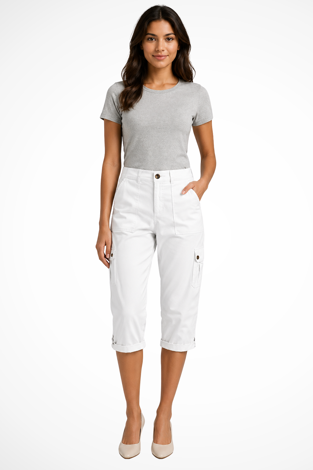 Cropped Cargohose für Damen