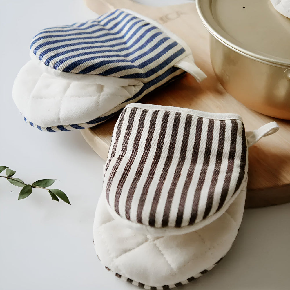 Gestreifter hitzebeständiger Küchen-Ofenhandschuh