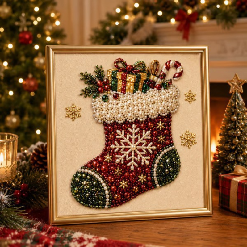 DIY elegante Weihnachtsdekoration mit Perlen