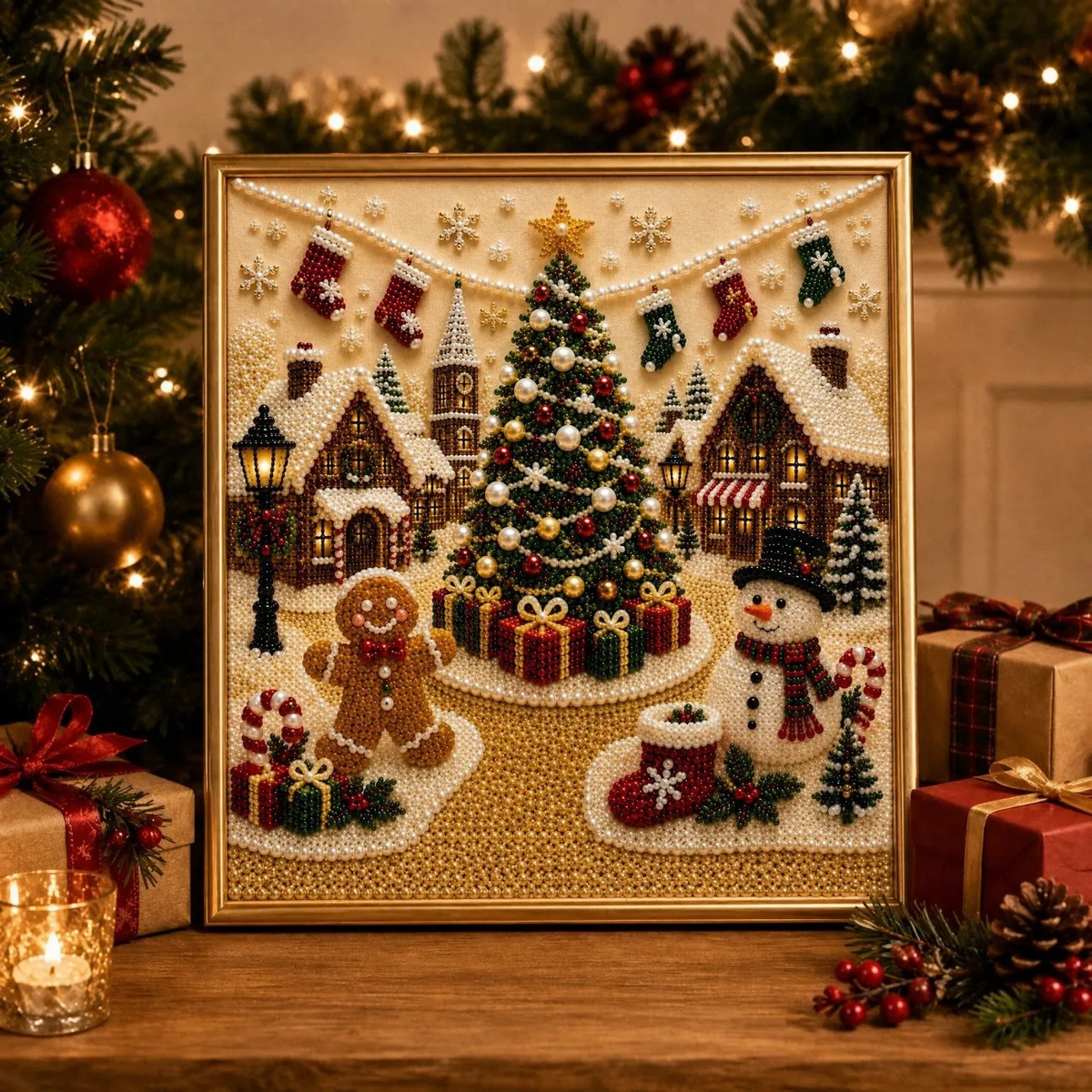 DIY elegante Weihnachtsdekoration mit Perlen