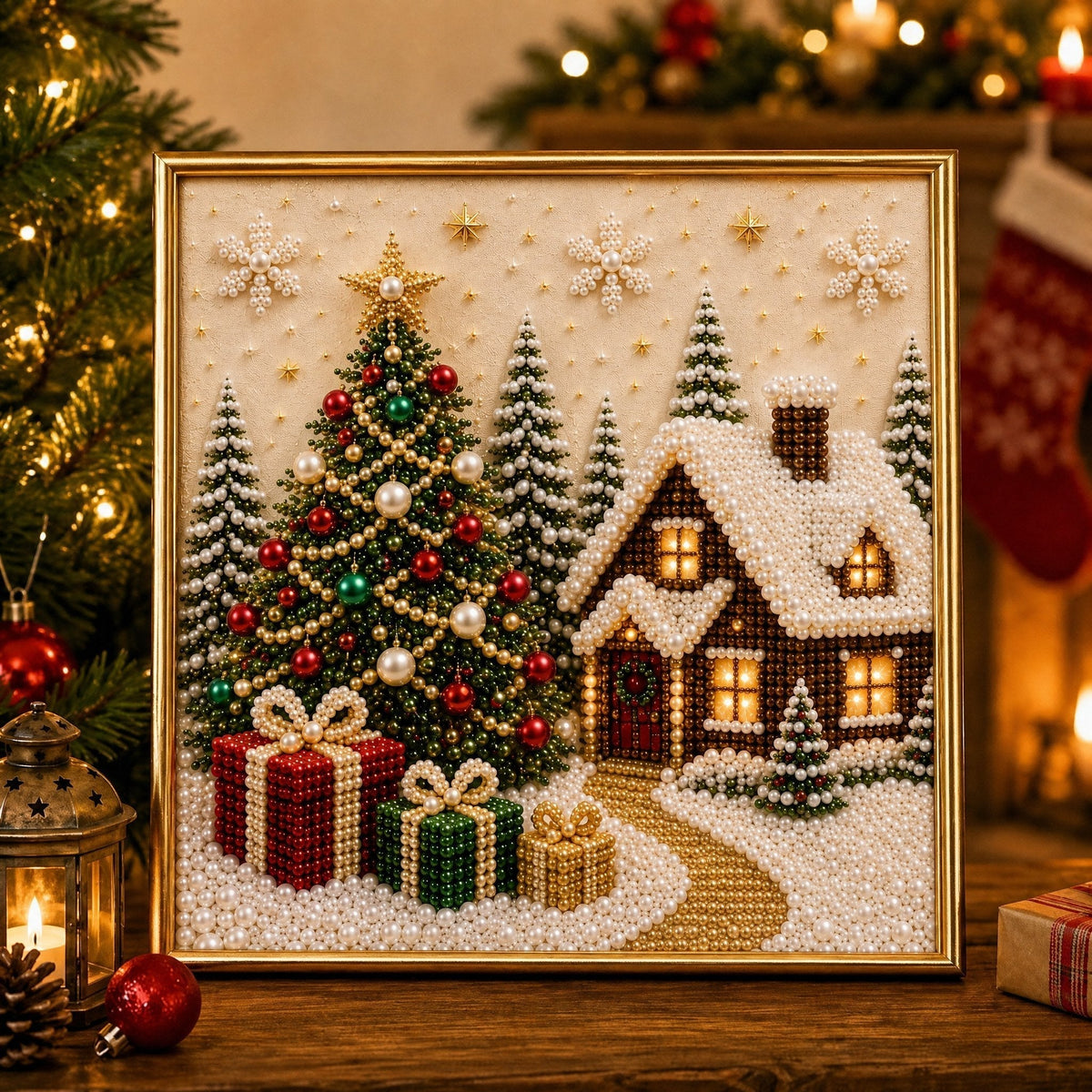 DIY elegante Weihnachtsdekoration mit Perlen