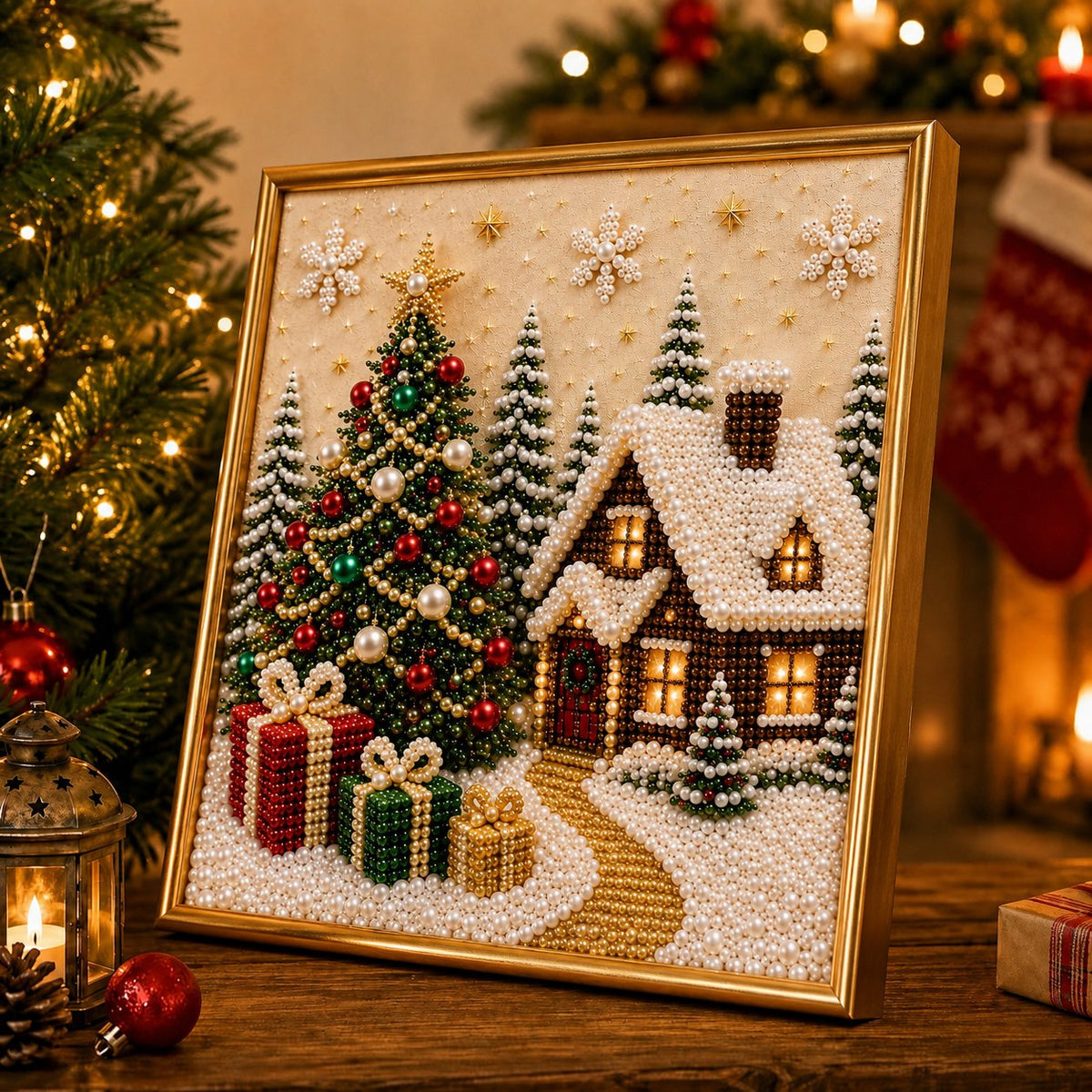 DIY elegante Weihnachtsdekoration mit Perlen
