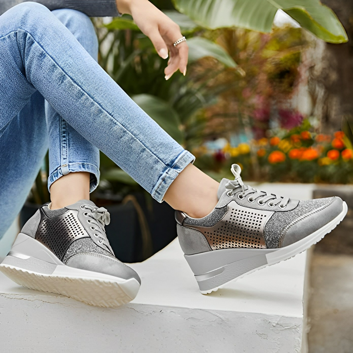 Hübsche herbstliche Keilschuhe