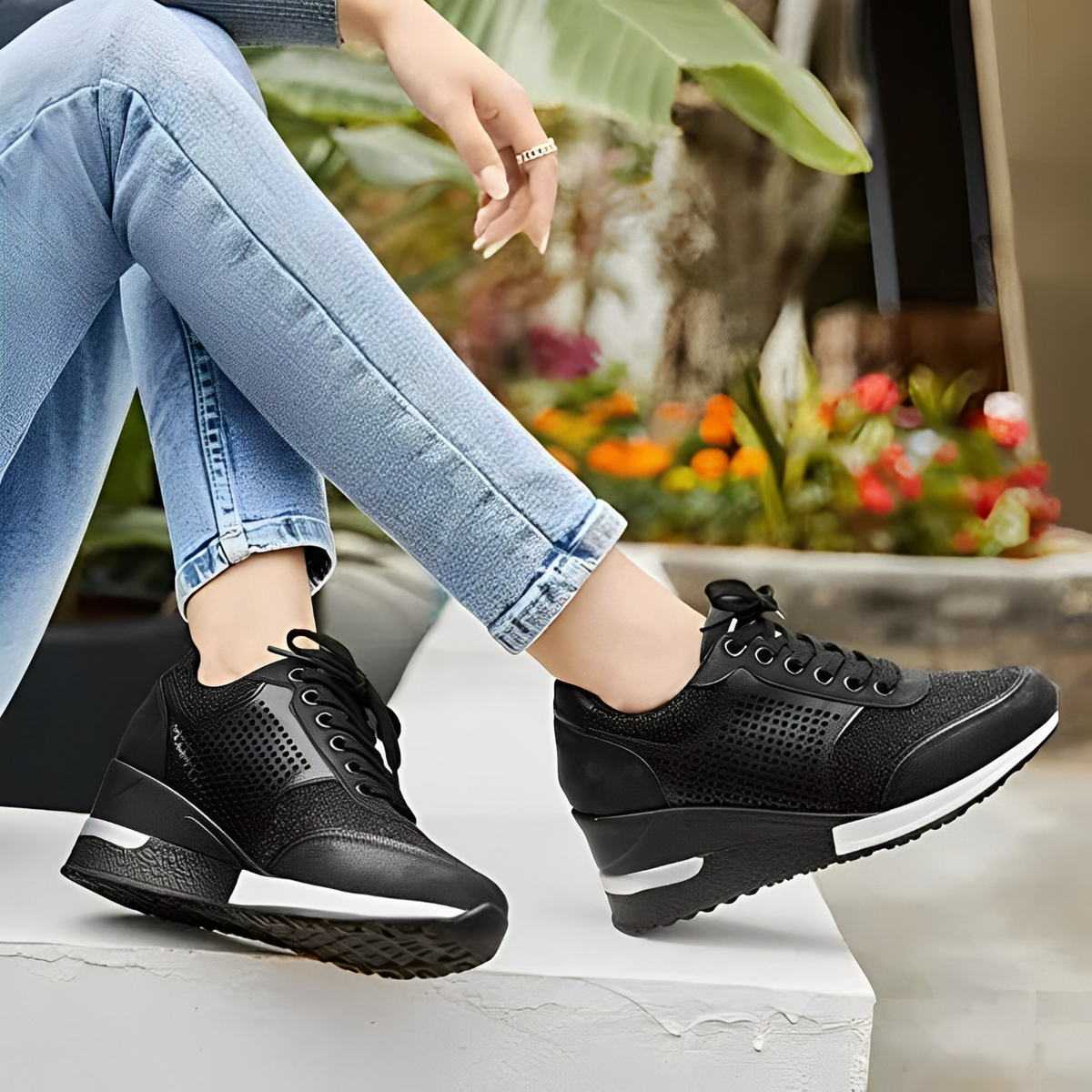 Hübsche herbstliche Keilschuhe