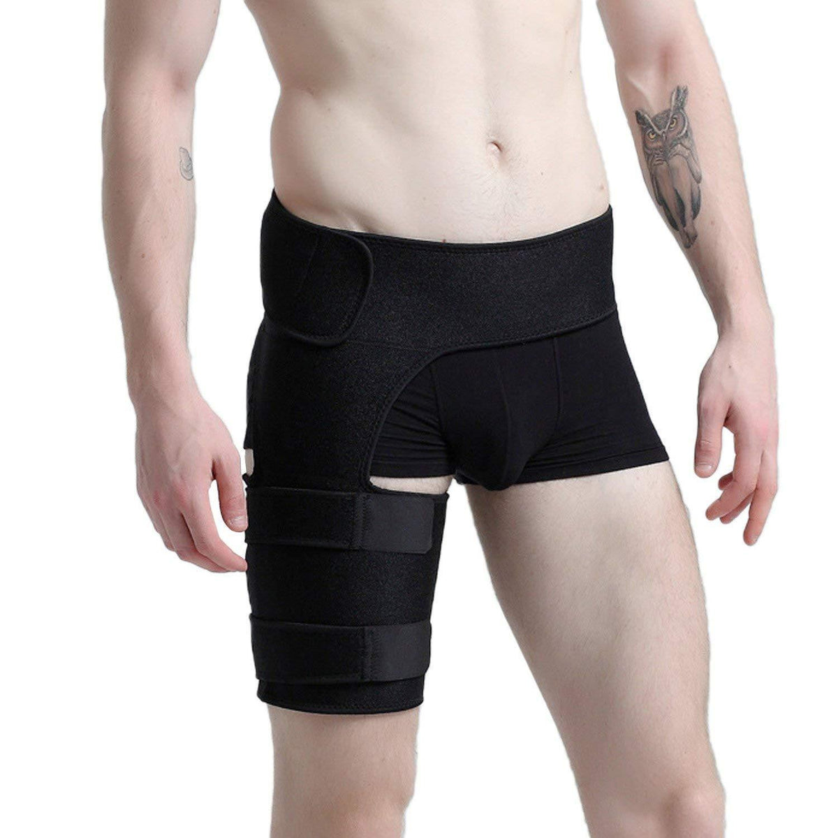 Hüftstabilisierende und leistenstützende Oberschenkelbandage