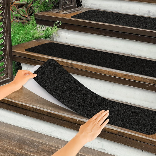 Antirutschstreifen für Treppenstufen, 10er-Set – 15 x 61 cm, 80er-Körnung, wetterfest