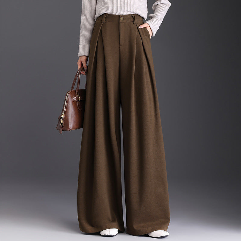 Damen-High-Waist-Hose mit weitem Bein