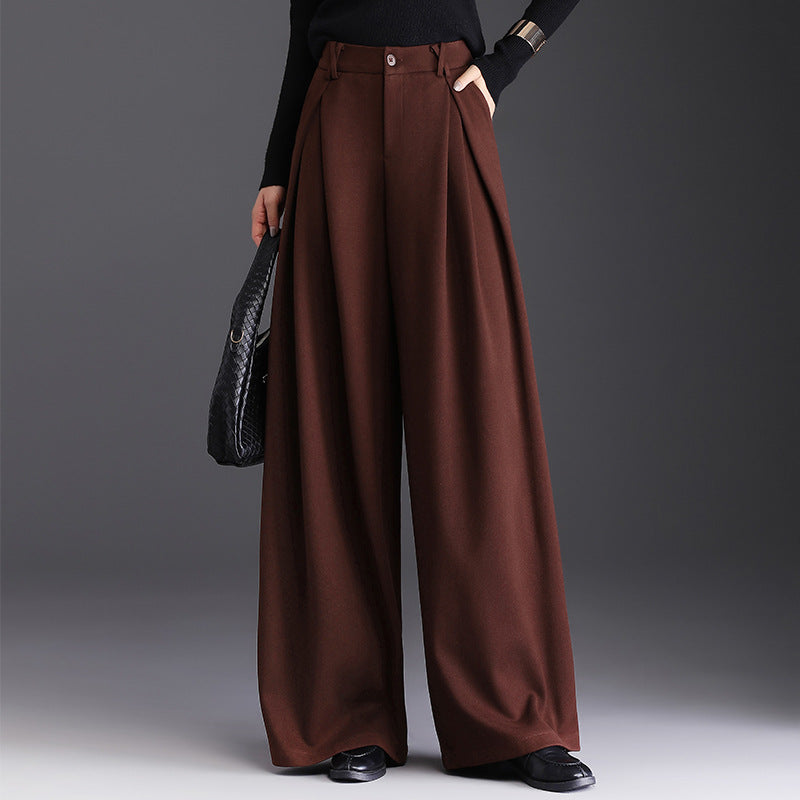 Damen-High-Waist-Hose mit weitem Bein