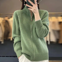 Damen-Strickjacke mit Reissverschluss