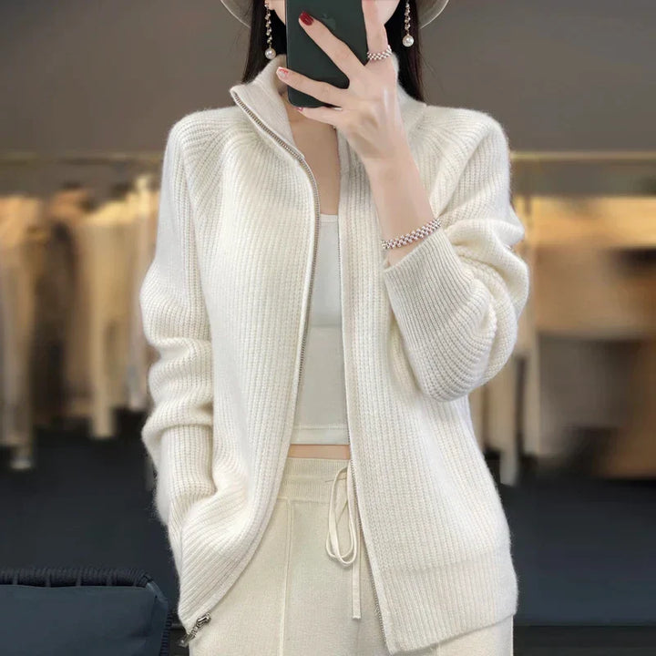 Damen-Strickjacke mit Reissverschluss
