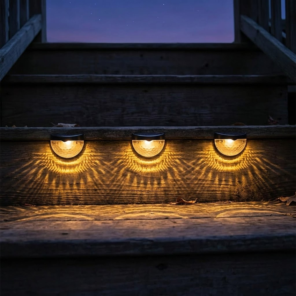Dekorative Solar-Zaunleuchten mit warmem Licht und Muschelmuster-Lichteffekt (6er-Set)
