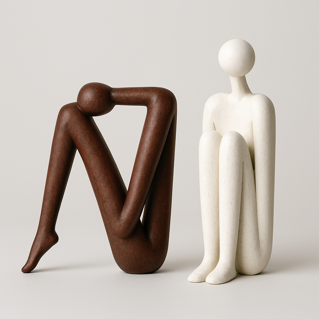 Dekorative Skulptur und Buchstütze – Moderne Regaldeko