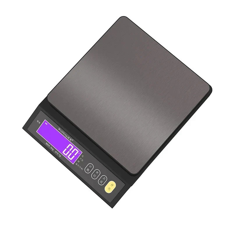 Digitale elektronische Küchenwaage 5 kg/0,1 g und 10 kg/1 g, LCD-Display, vollständig wasserdichtes Edelstahl-Backwerkzeug