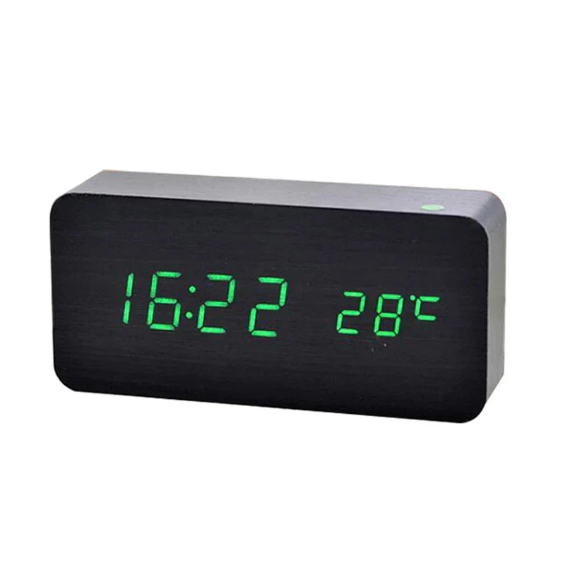 Digitaler Holz-Wecker | LED-Anzeige, leiser Betrieb