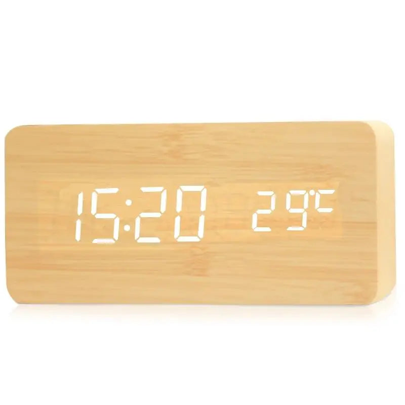 Digitaler Holz-Wecker | LED-Anzeige, leiser Betrieb