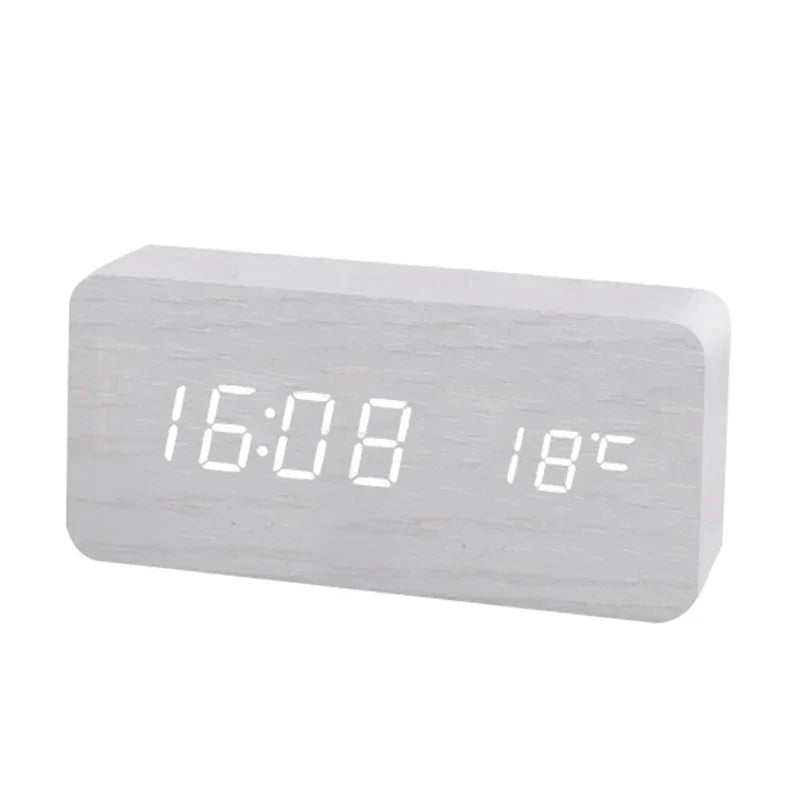 Digitaler Holz-Wecker | LED-Anzeige, leiser Betrieb