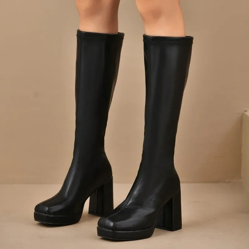 Modische Herbst/Winter Overknee-Damenstiefel