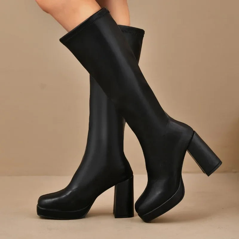 Modische Herbst/Winter Overknee-Damenstiefel