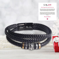 Zweireihiges schwarzes Herrenarmband