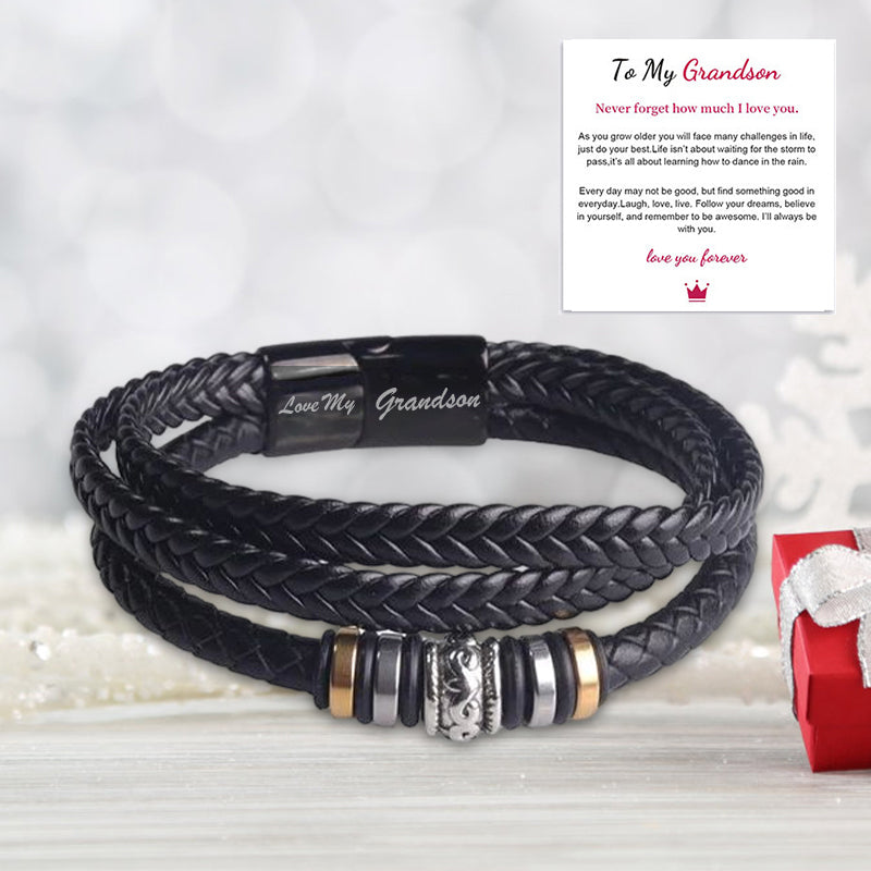 Zweireihiges schwarzes Herrenarmband