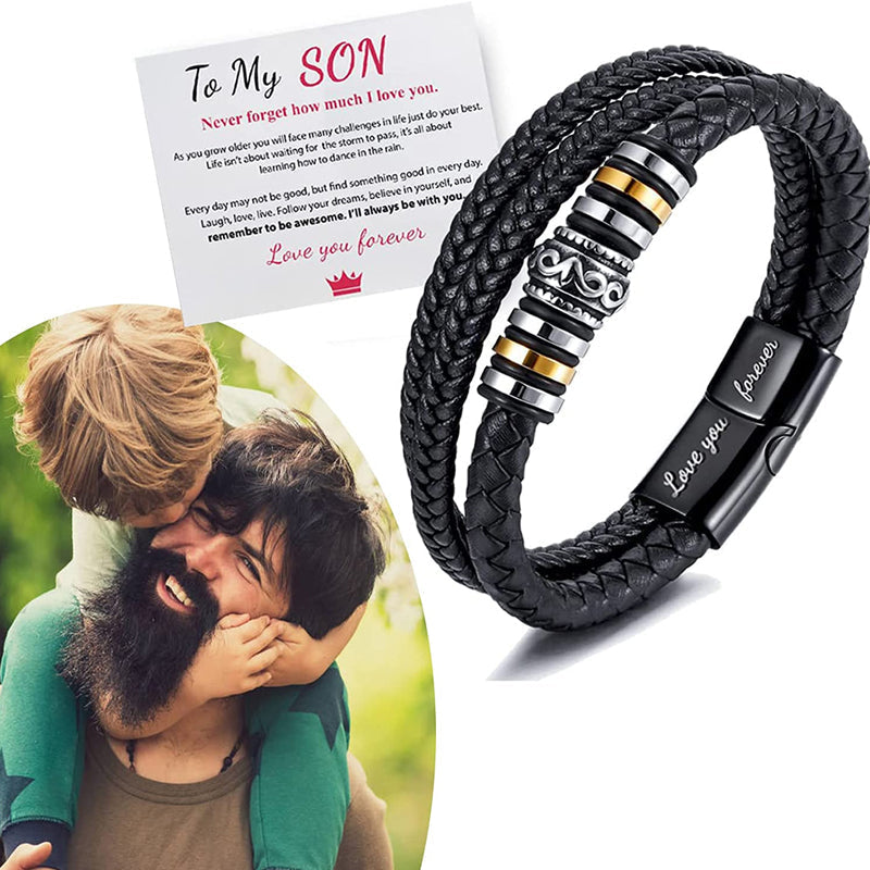 Zweireihiges schwarzes Herrenarmband