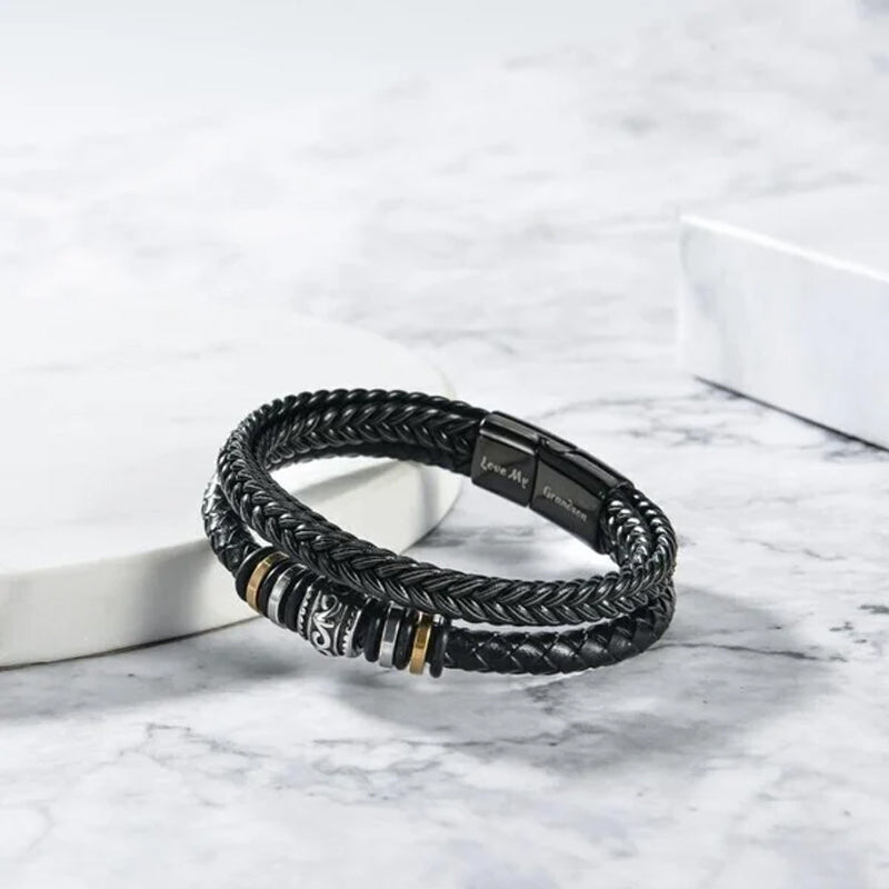 Zweireihiges schwarzes Herrenarmband
