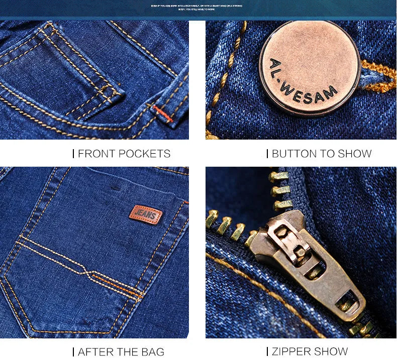 Gerade geschnittene, lockere elastische Jeans