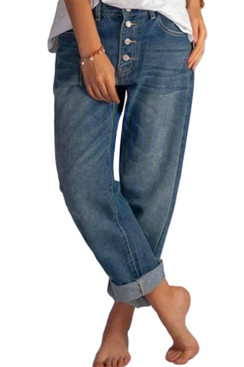 Damen-Boyfriend-Jeans mit geradem Bein