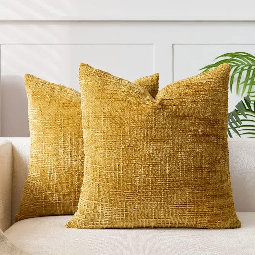 Einfarbiges Chenille-Zierkissen mit Bambusstruktur für Sofa und Schlafzimmer