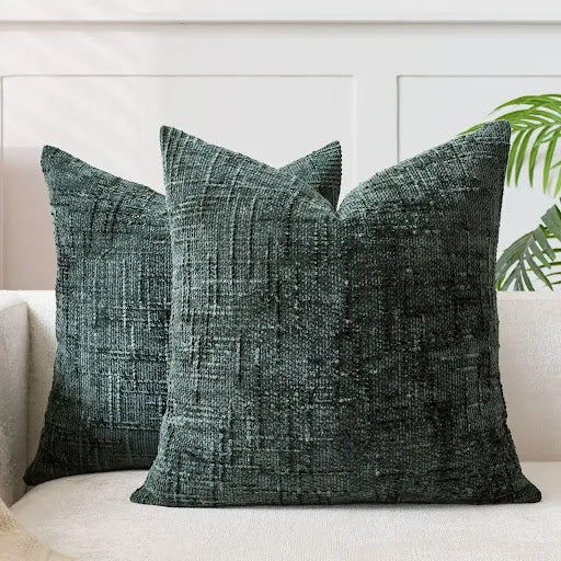 Einfarbiges Chenille-Zierkissen mit Bambusstruktur für Sofa und Schlafzimmer