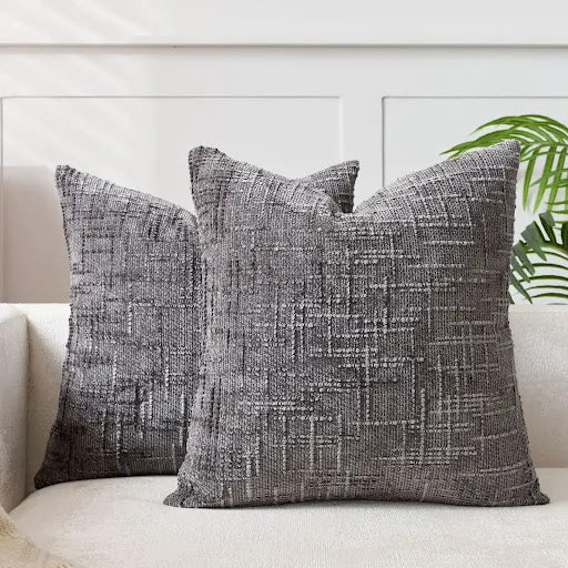 Einfarbiges Chenille-Zierkissen mit Bambusstruktur für Sofa und Schlafzimmer