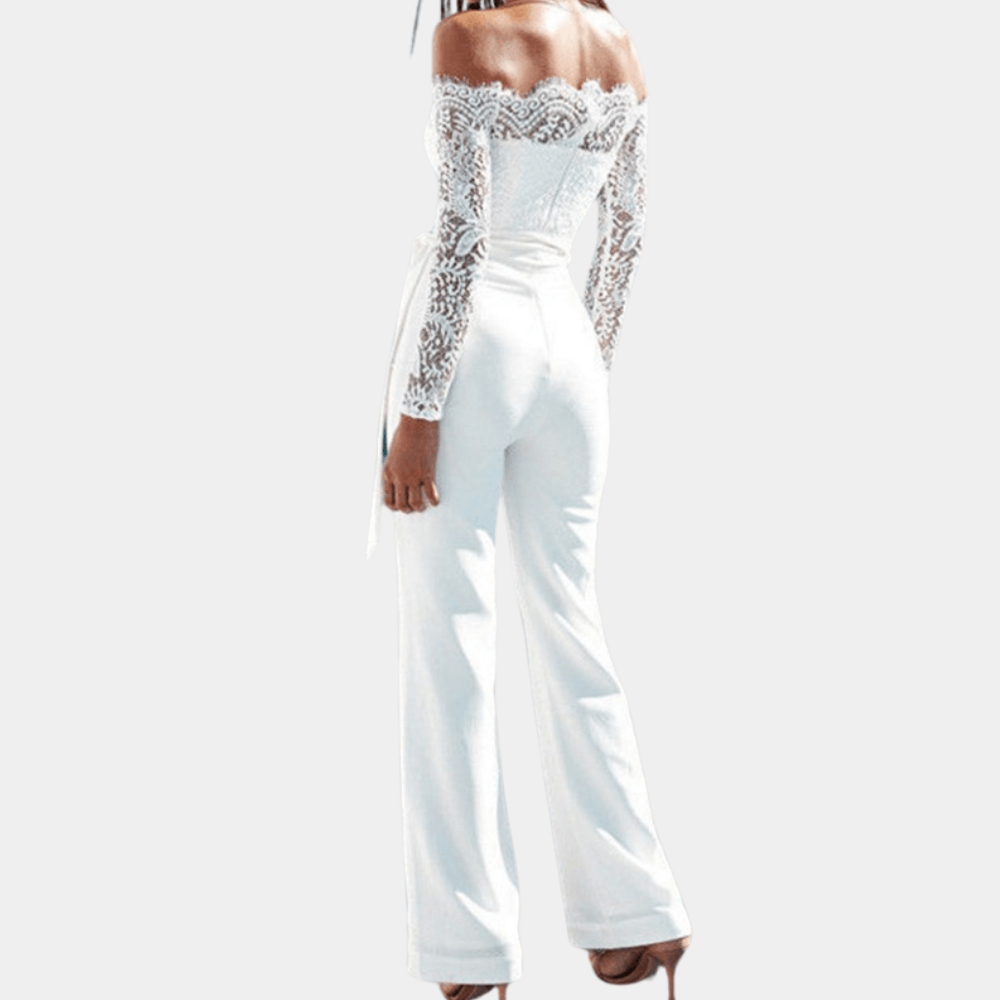Schulterfreier Spitzen-Jumpsuit für Damen