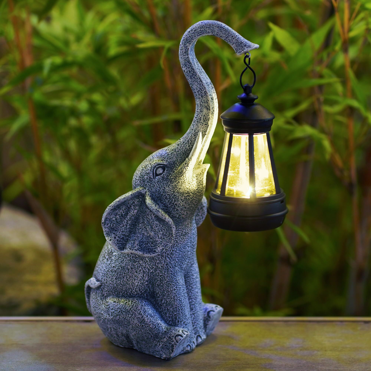 Solar-Gartenlampe Elefant – Warmes, stimmungsvolles Licht